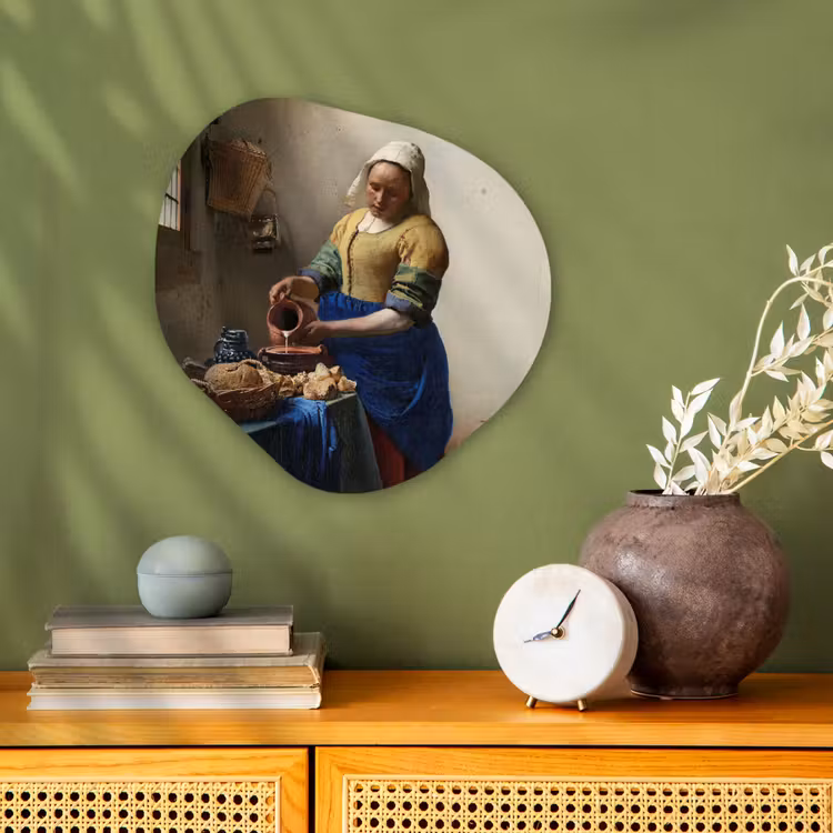 Organische Formen – Aluminium – Het melkmeisje - Schilderij van Johannes Vermeer — 2