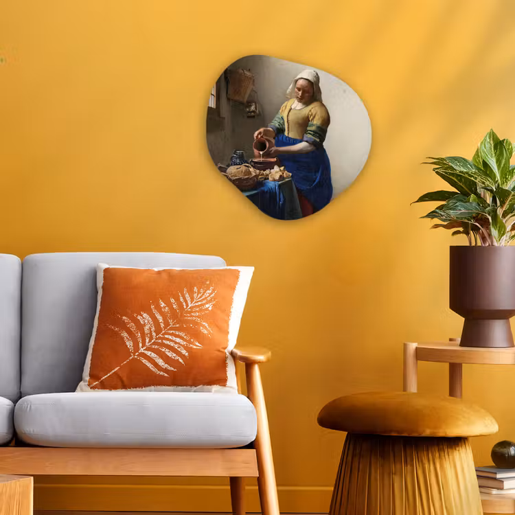 Organische Formen – Aluminium – Het melkmeisje - Schilderij van Johannes Vermeer — 3