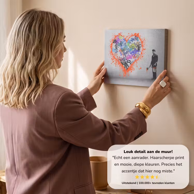 Canvas schilderij - Hart - Graffiti - Man - Regenboog — 3