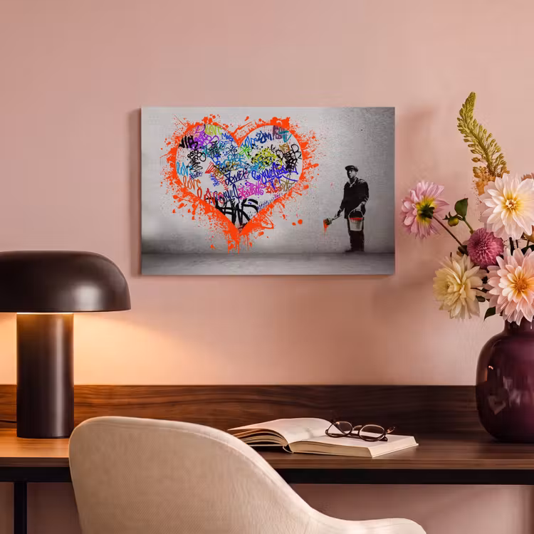 Canvas schilderij - Hart - Graffiti - Man - Regenboog — 6