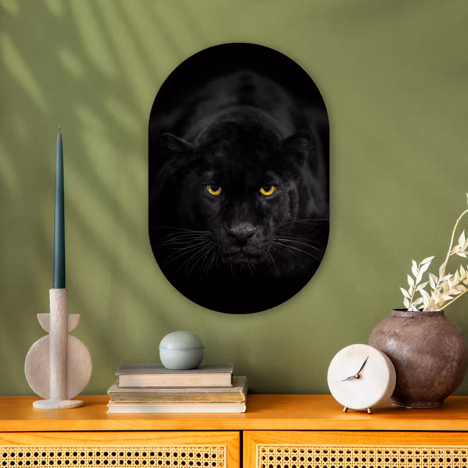 Muurovaal - Panter - Dieren - Zwart - Ogen — 1