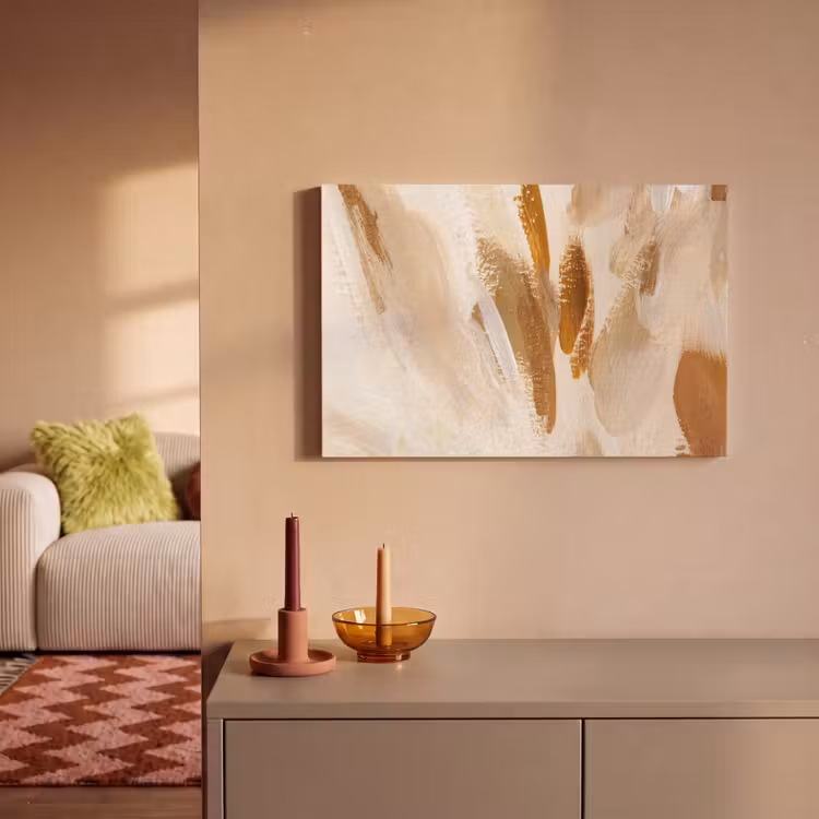Canvas schilderij - Wit - Bruin - Abstract — 2