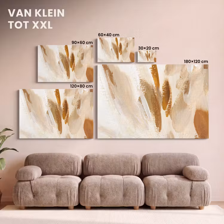Canvas schilderij - Wit - Bruin - Abstract — 8