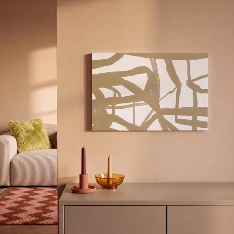 Canvas schilderij - Abstract - Bruin - Wit — 2
