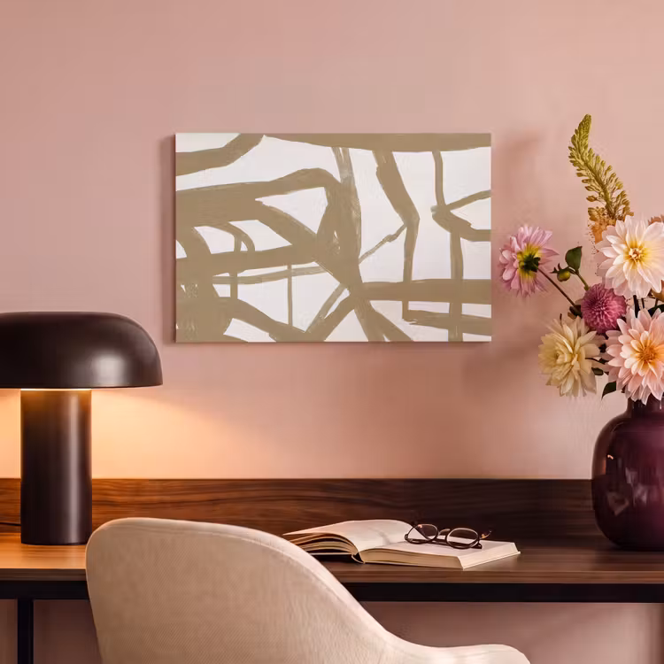Canvas schilderij - Abstract - Bruin - Wit — 6