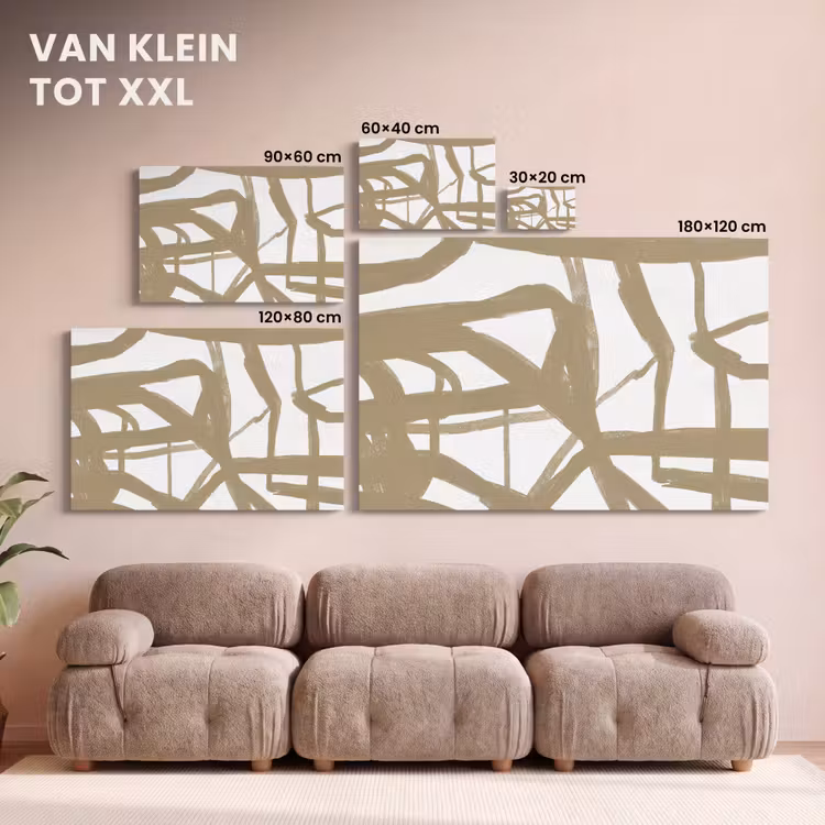 Canvas schilderij - Abstract - Bruin - Wit — 8