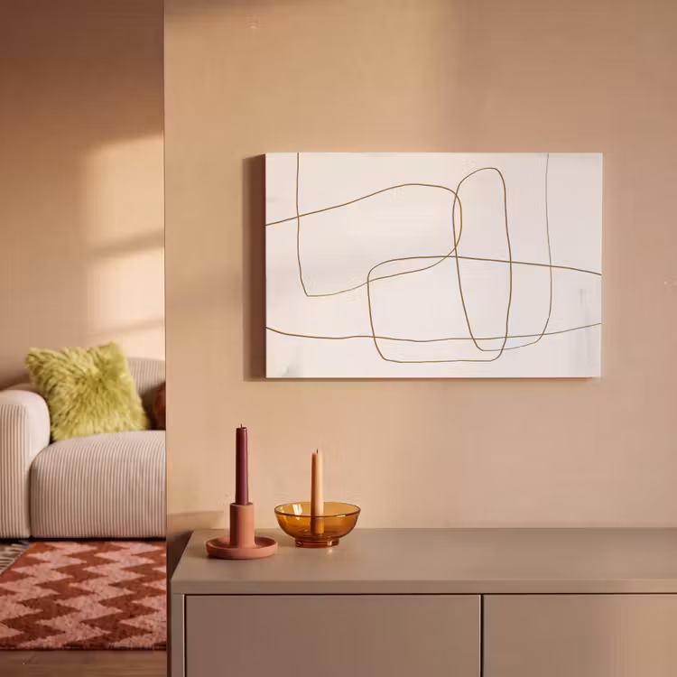 Canvas schilderij - Abstract - Wit - Bruin — 2