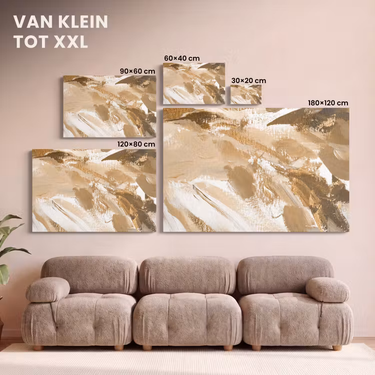 Canvas schilderij - Goud - Beige - Abstract — 8