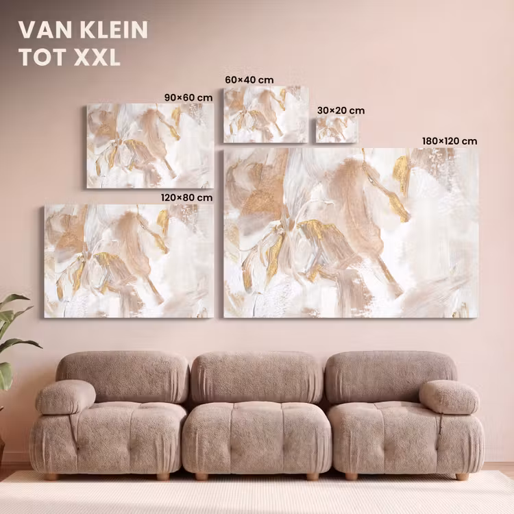 Canvas schilderij - Verf - Wit - Abstract — 8