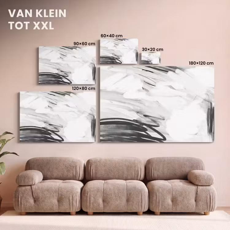 Canvas schilderij - Zwart - Wit - Grijs - Abstract — 8