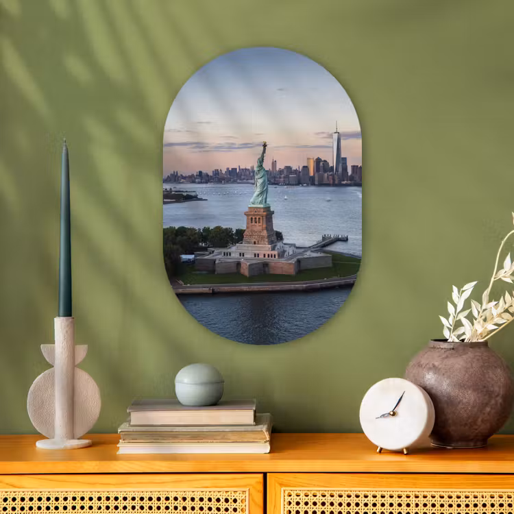 Muurovaal - New York - Vrijheidsbeeld - Skyline — 1