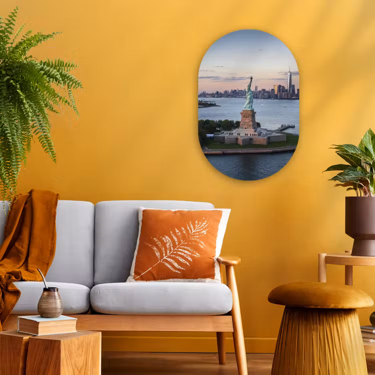Muurovaal - New York - Vrijheidsbeeld - Skyline — 2