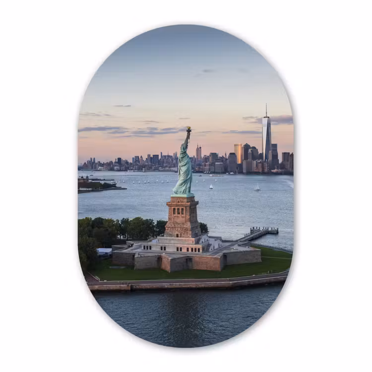 Muurovaal - New York - Vrijheidsbeeld - Skyline — 3