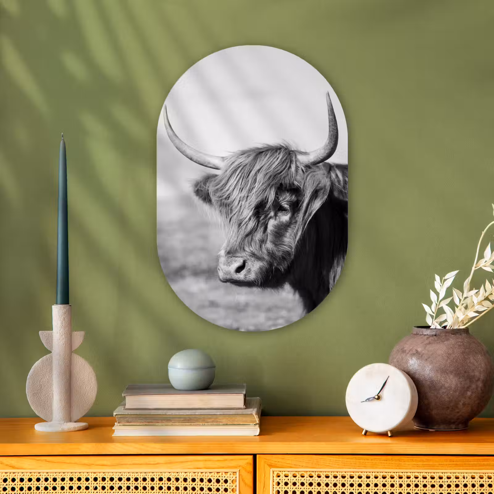 Muurovaal - Schotse Hooglander - Dieren - Zwart - Wit — 1