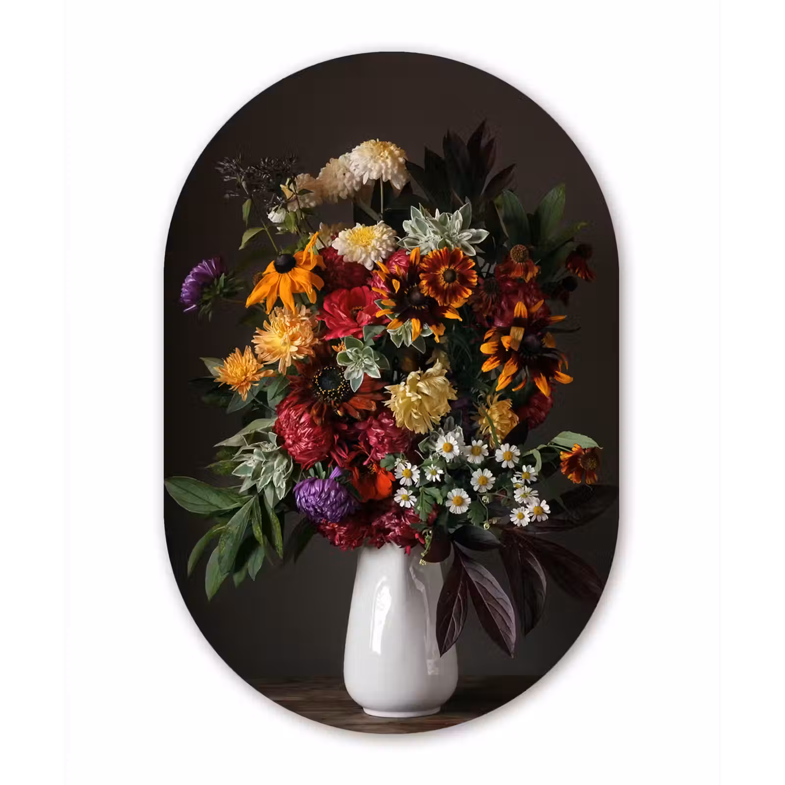 Muurovaal - Stilleven - Boeket - Kleur — 1
