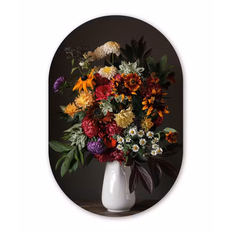 Muurovaal - Stilleven - Boeket - Kleur — 1