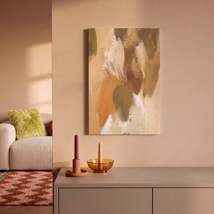 Canvas schilderij - Verf - Groen - Oranje — 2