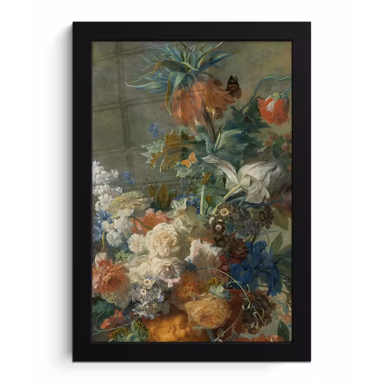 Poster met lijst - Stilleven met bloemen - Schilderij van Jan van Huysum — 1