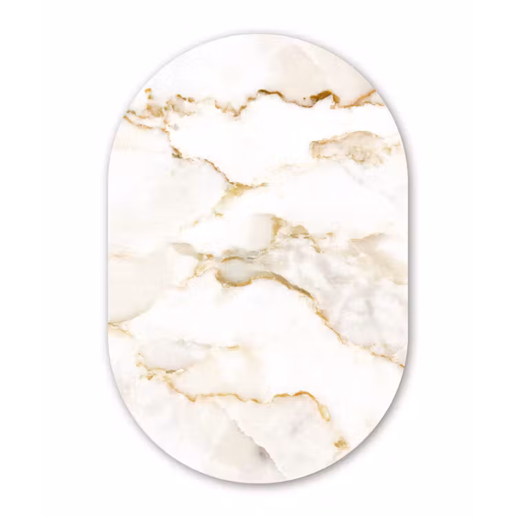 Muurovaal - Marmer - Kalk - Goud - Luxe - Marmerlook - Wit — 2