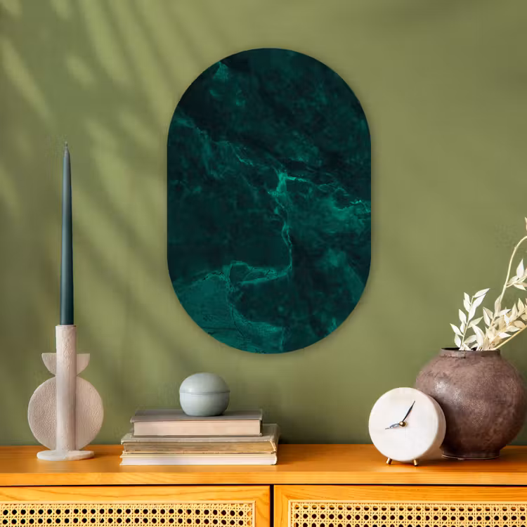 Muurovaal - Marmer - Kalk - Groen - Structuur - Marmerlook — 2