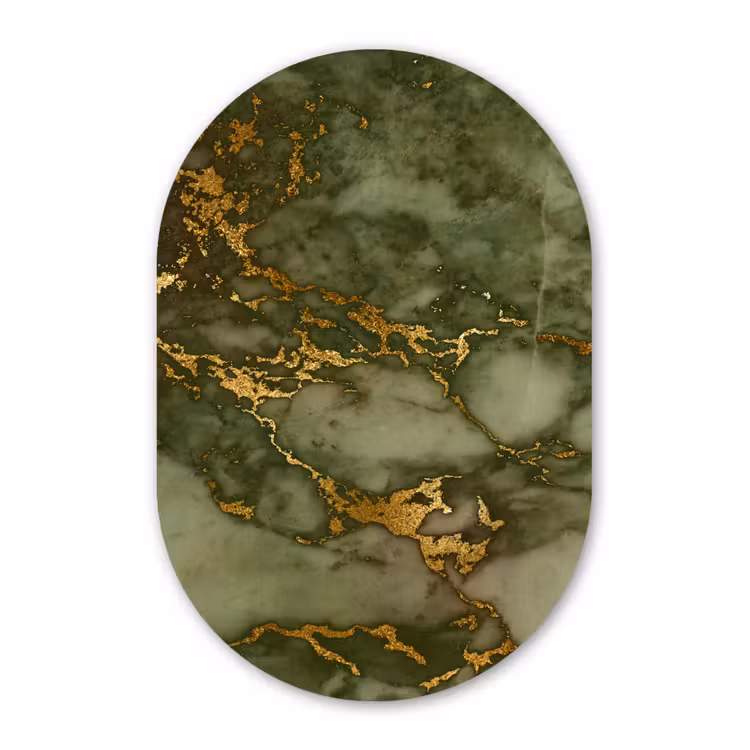 Muurovaal - Marmer - Goud - Chic — 1