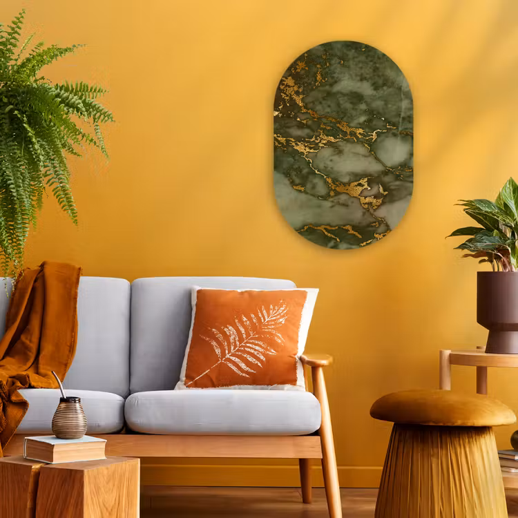 Muurovaal - Marmer - Goud - Chic — 2