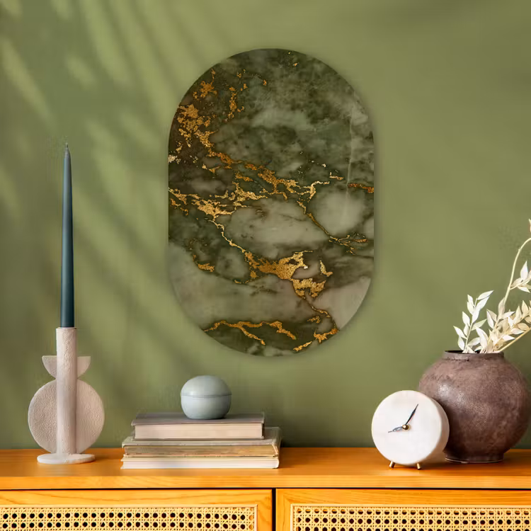 Muurovaal - Marmer - Goud - Chic — 3