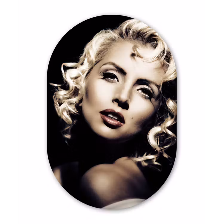 Muurovaal - Vrouw - Vintage - Lippenstift - Blond - Krullen — 3
