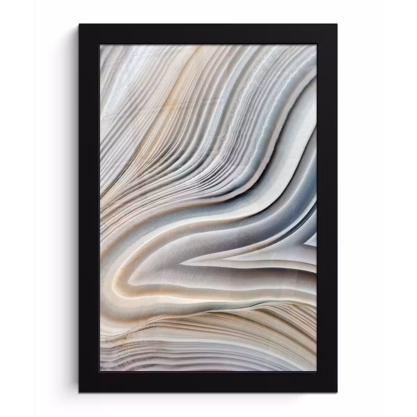 Poster met lijst - Marmerlook - Steen - Lijnen - Luxe - Marmer — 1