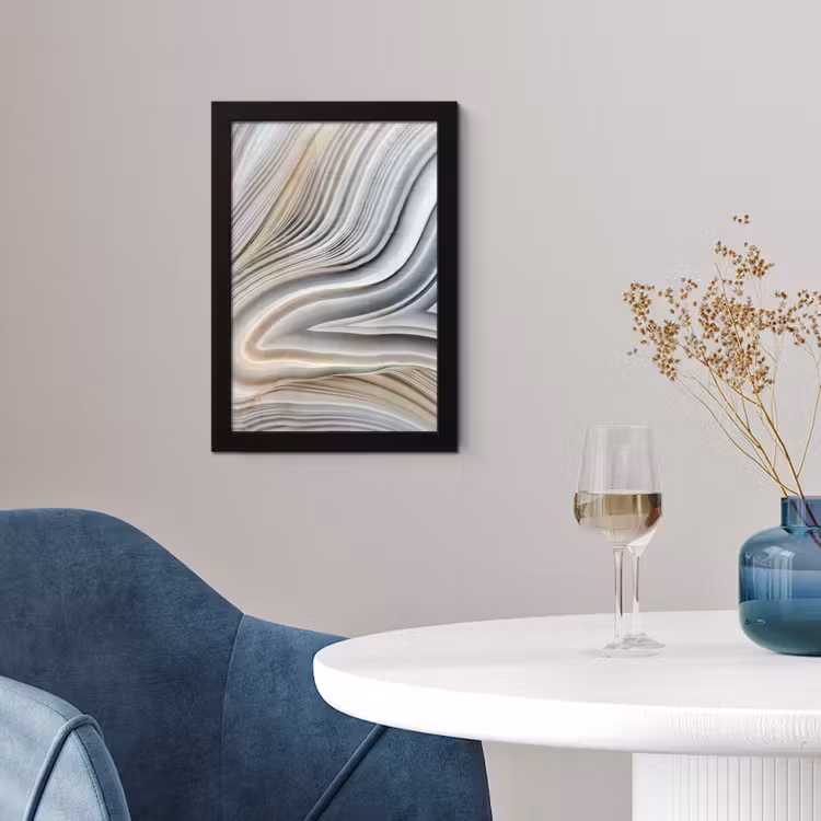 Poster met lijst - Marmerlook - Steen - Lijnen - Luxe - Marmer — 4