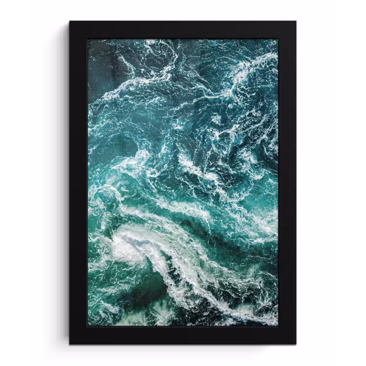 Poster met lijst - Oceaan - Water - Zee - Luxe - Groen - Turquoise — 1