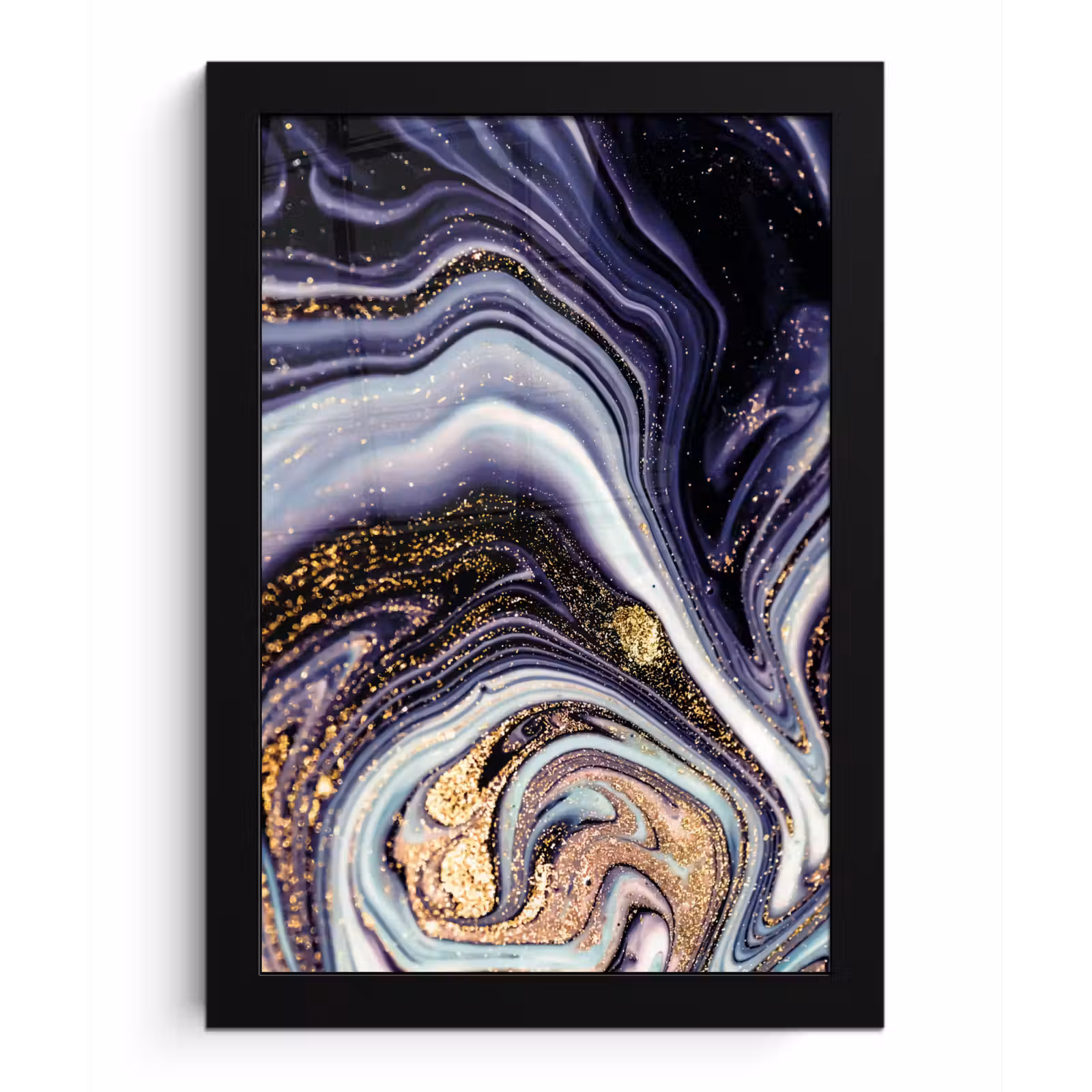 Poster met lijst - Marmer - Paars - Luxe - Marmerlook - Glitter — 1