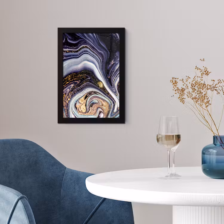 Poster met lijst - Marmer - Paars - Luxe - Marmerlook - Glitter — 4