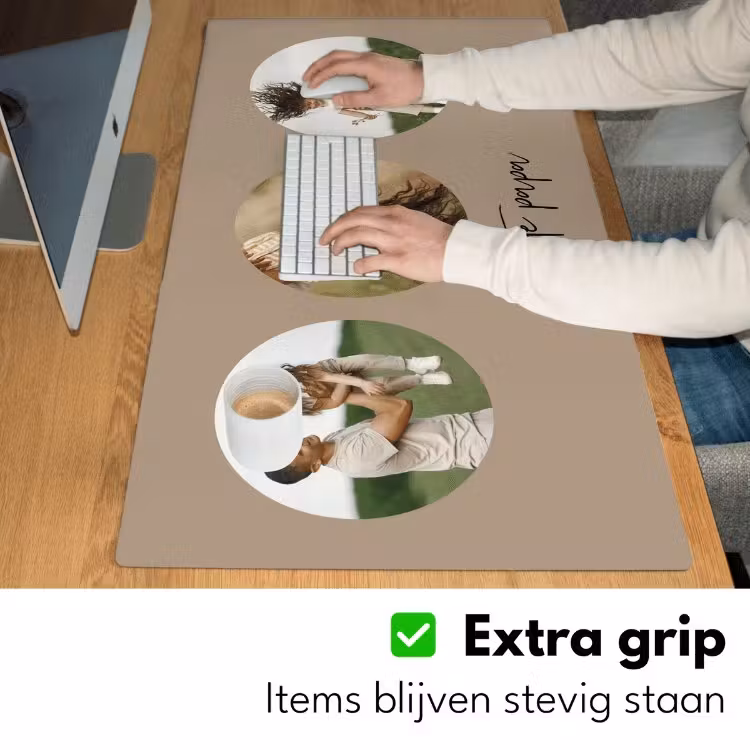 Bureau onderlegger - Rondjes met beige achtergrond — 5