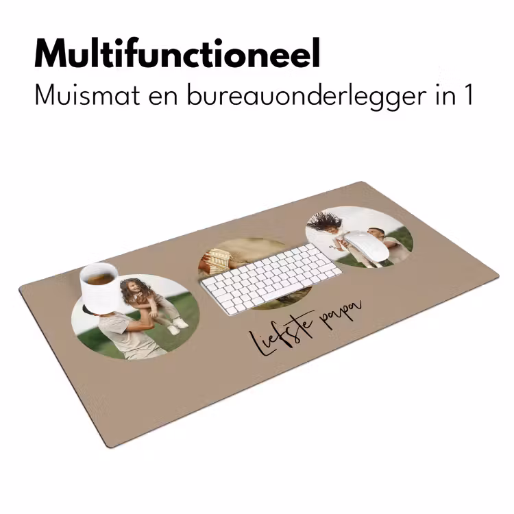 Bureau onderlegger - Rondjes met beige achtergrond — 7