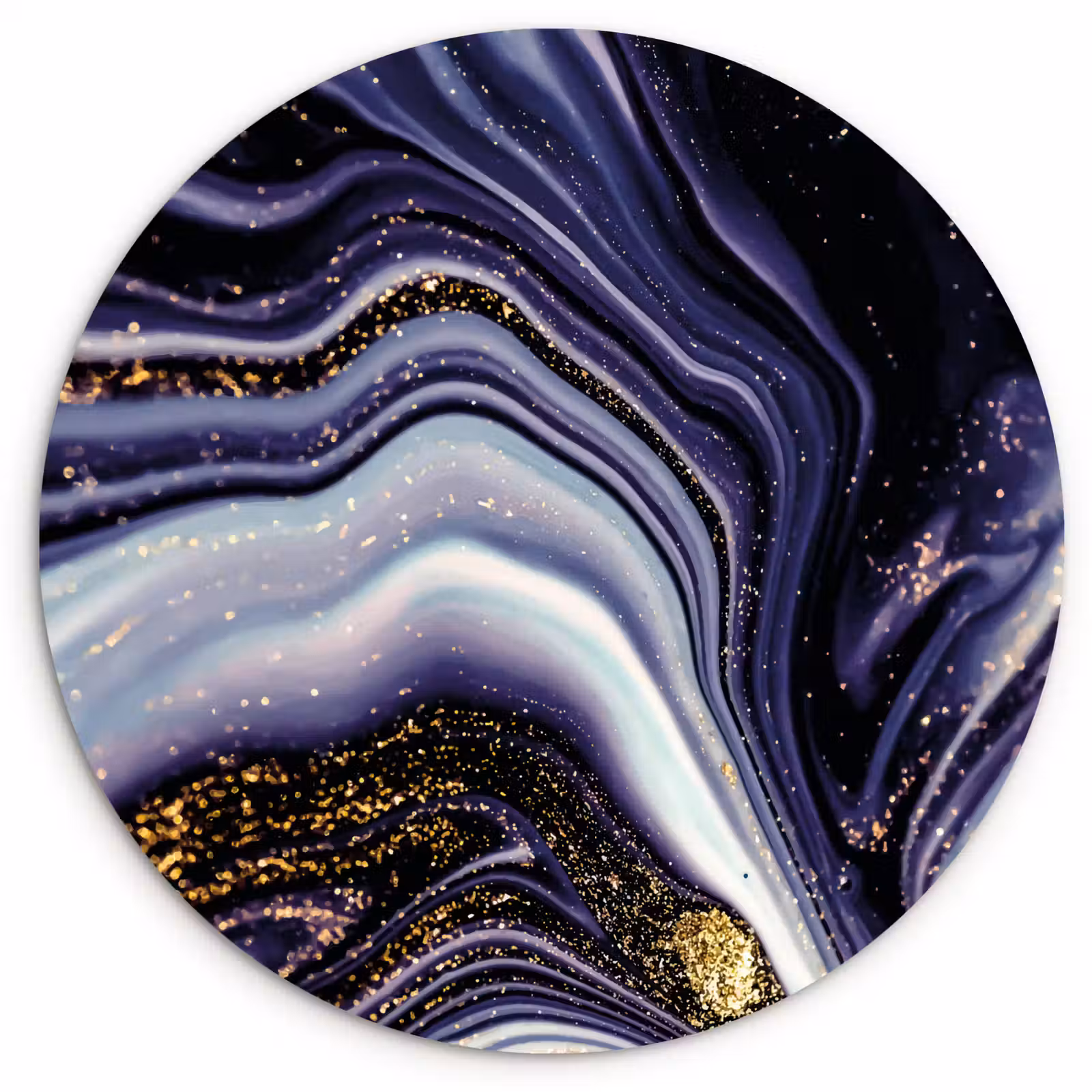 Muurcirkel - Marmer - Paars - Luxe - Marmerlook - Glitter — 1