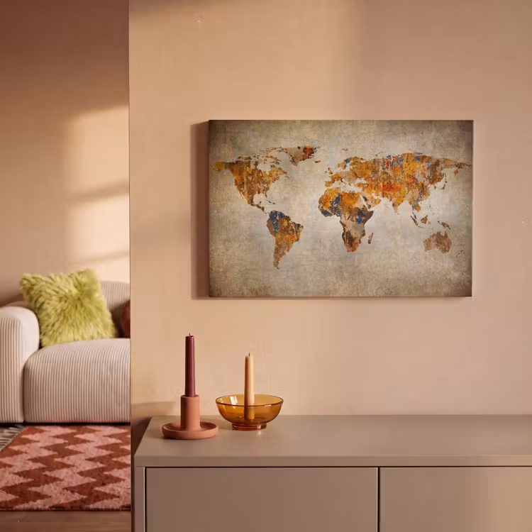 Canvas schilderij - Wereldkaart - Vintage - Abstract - Kinderen - Jongens - Meisjes — 2