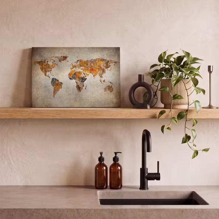 Canvas schilderij - Wereldkaart - Vintage - Abstract - Kinderen - Jongens - Meisjes — 4