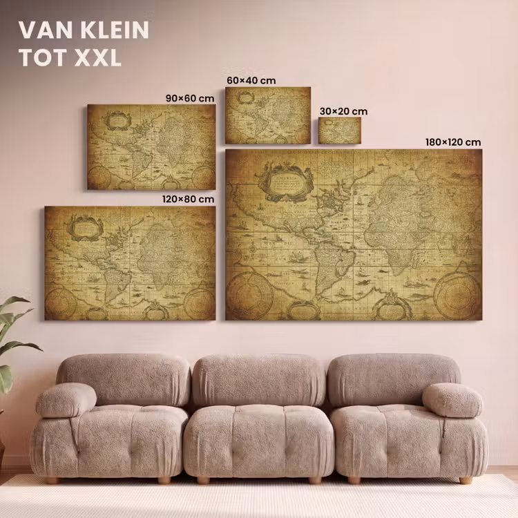 Canvas schilderij - Wereldkaart - Vintage - Geschiedenis - Kinderen - Jongens - Meisjes — 8