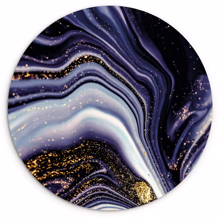 Muurcirkel - Marmer - Paars - Luxe - Marmerlook - Glitter — 1