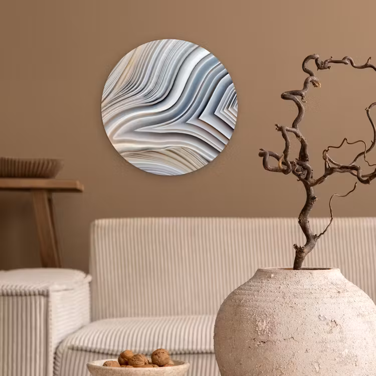 Muurcirkel - Marmerlook - Steen - Lijnen - Luxe - Marmer — 2