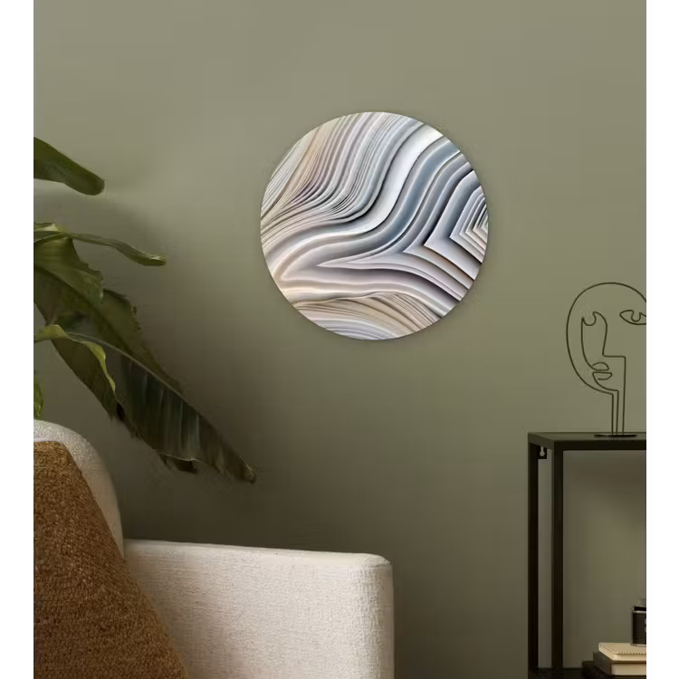 Muurcirkel - Marmerlook - Steen - Lijnen - Luxe - Marmer — 3