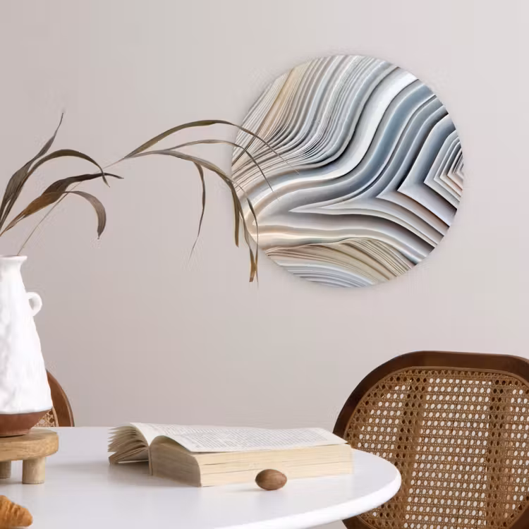 Muurcirkel - Marmerlook - Steen - Lijnen - Luxe - Marmer — 4