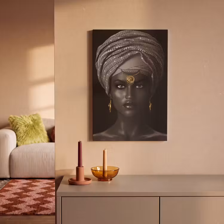 Canvas schilderij - Vrouw - Afrikaans - Goud — 2