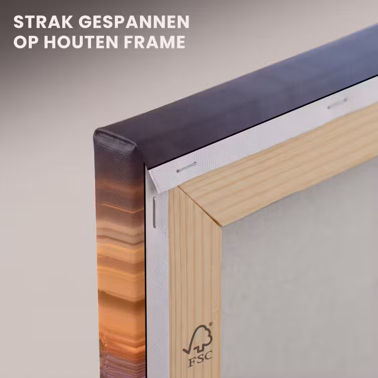 Canvas schilderij - Heidelandschap met een boom — 7