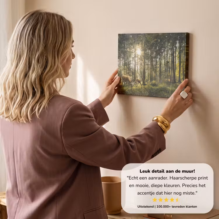 Canvas schilderij - Hert - Natuur - Bos — 3