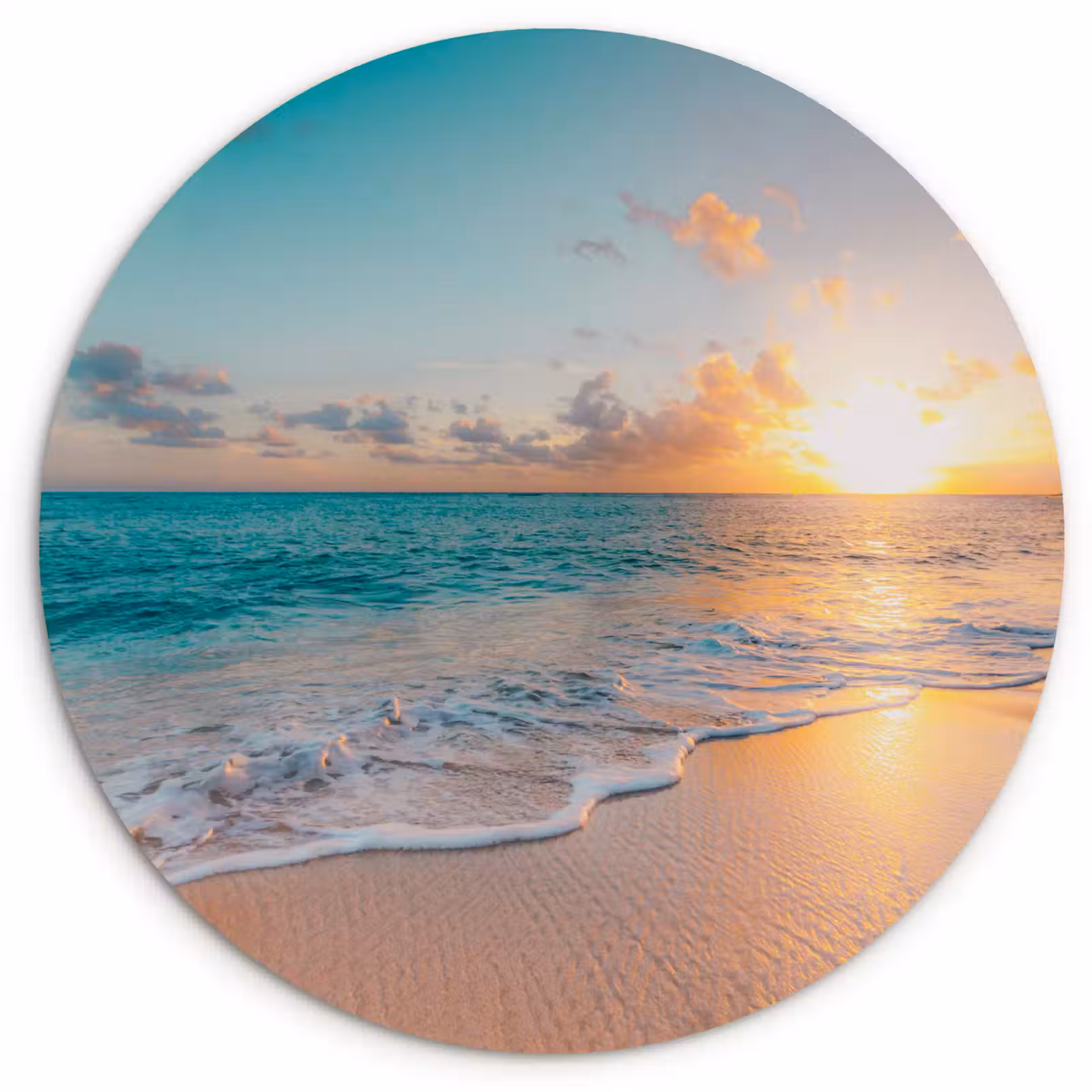 Muurcirkel - Zonsondergang - Strand - Zee - Zomer - Blauw — 1