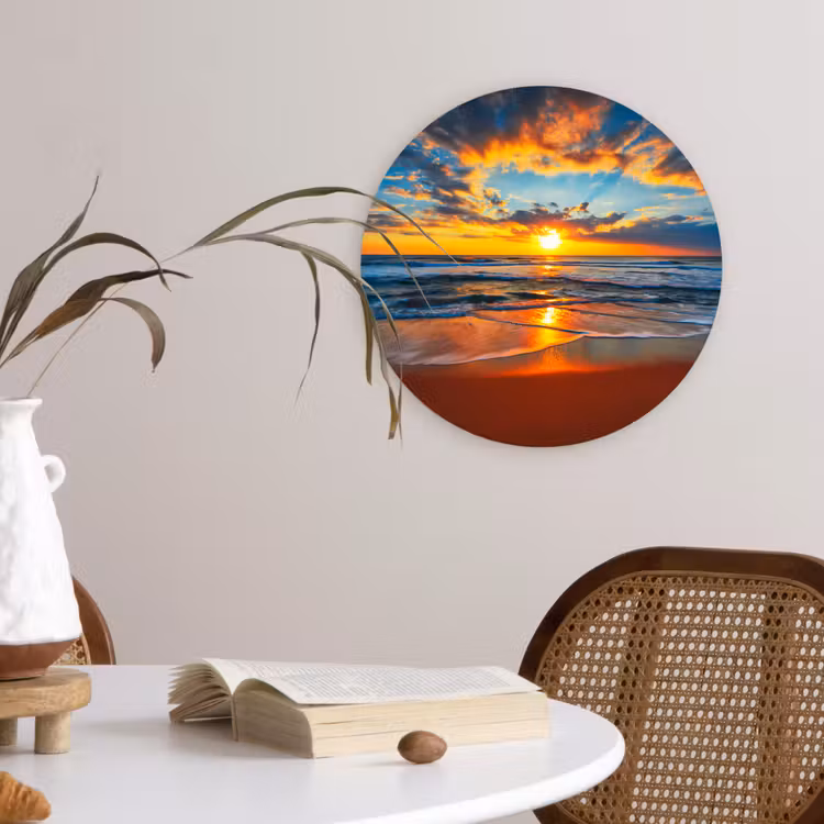 Muurcirkel - Zee - Zonsondergang - Strand - Wolken - Oranje — 4