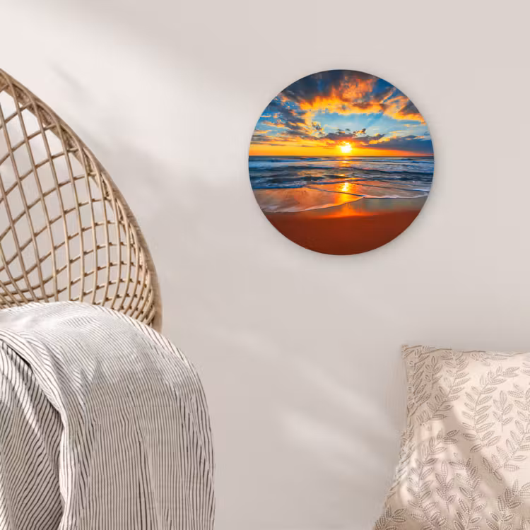 Muurcirkel - Zee - Zonsondergang - Strand - Wolken - Oranje — 5