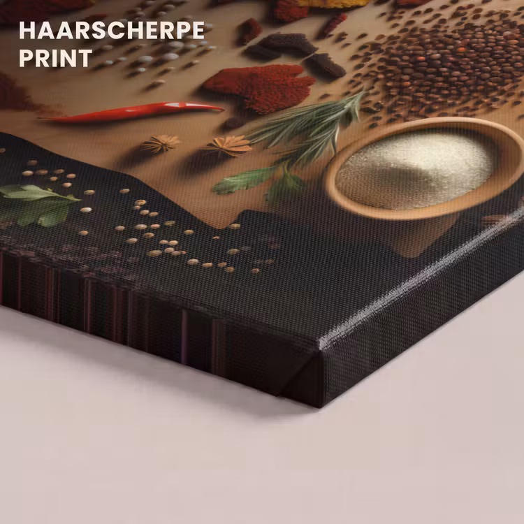 Canvas schilderij - Kruiden - Specerijen - Wereldkaart - Bruin - Lepel - Kleurrijk — 5